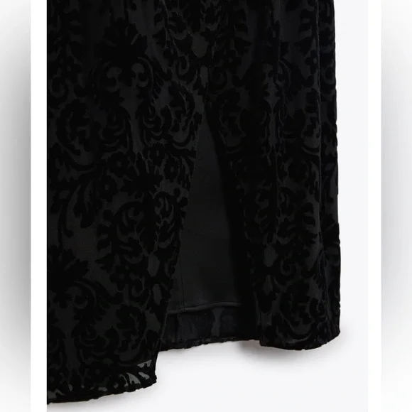 Zara Black Jacquard Dress with Rhinestone Buckle - Picture 5 of 8